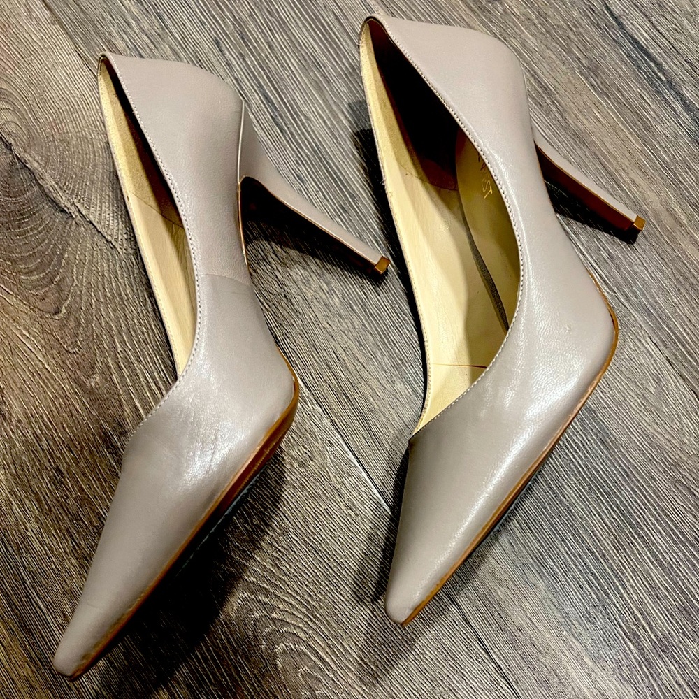 Nine West Taupe Leather High Heels